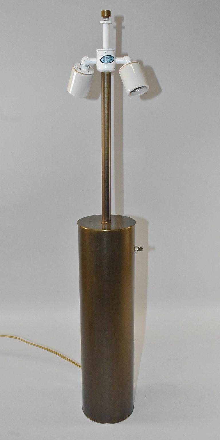 Modern Nessen Brass Cylinder Table Lamp Bronx N.Y. at 1stDibs