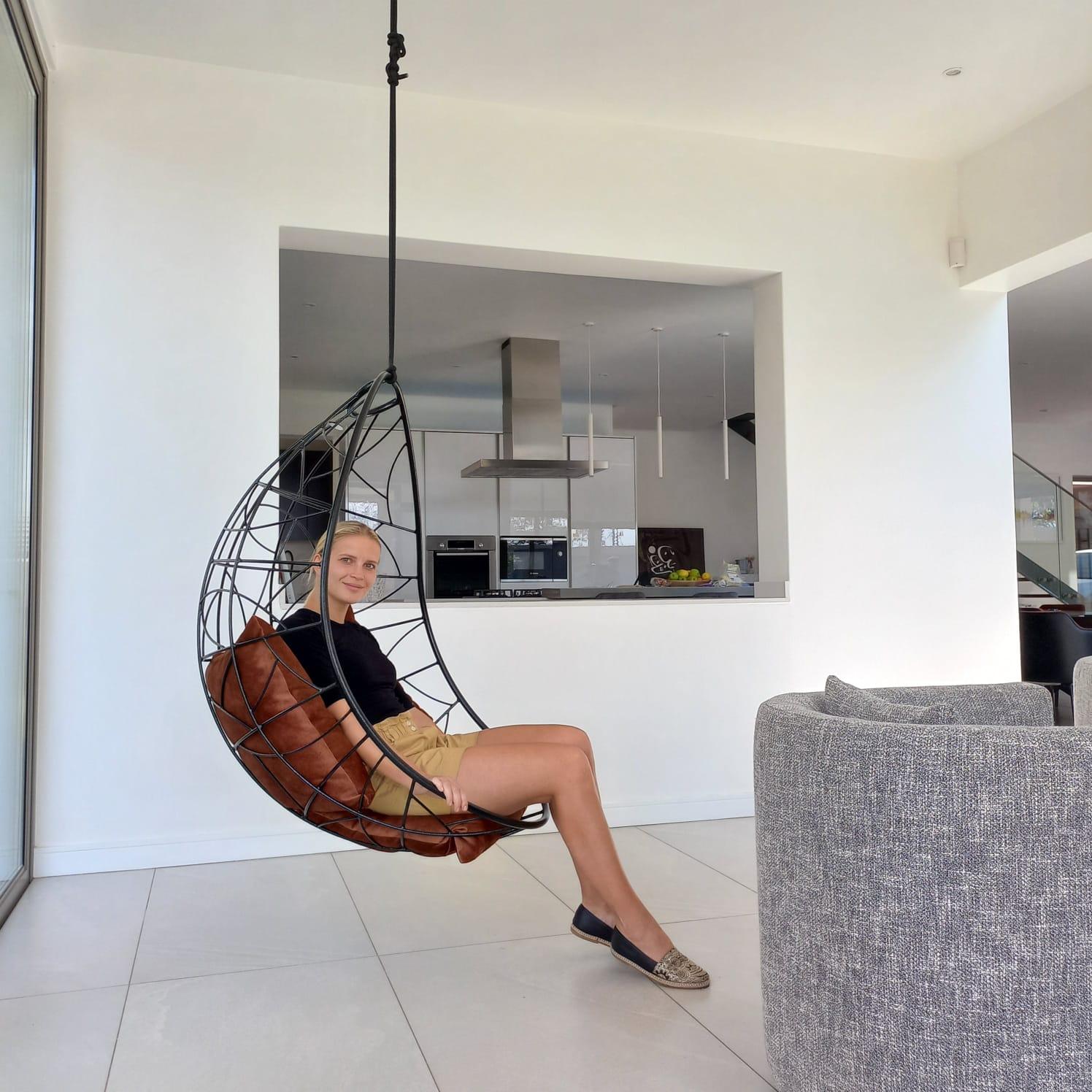 Modern Nest Chair in Schwarz für Indoor oder Outdoor im Angebot 6