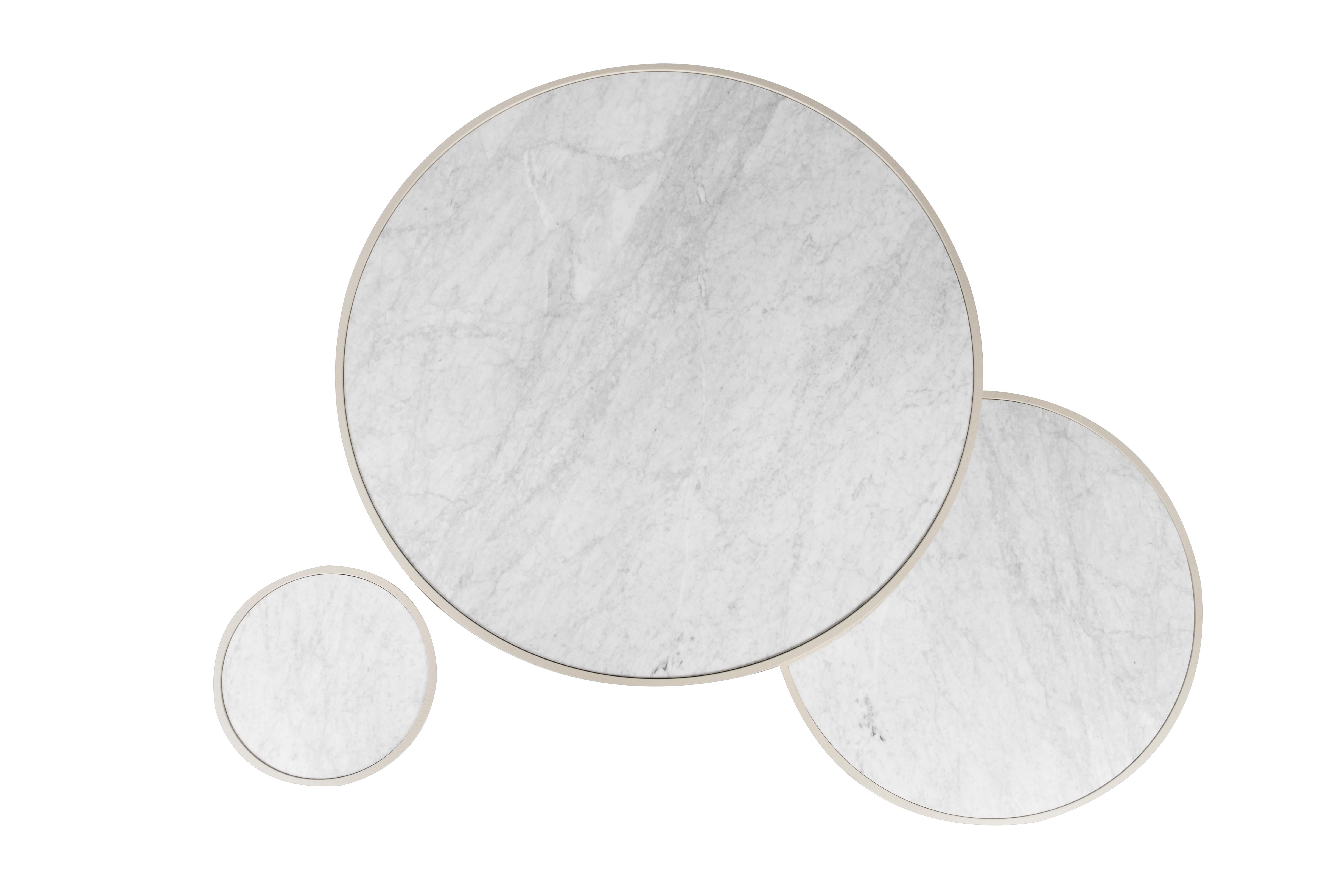 Coffee Tables, Contemporary Collection, Handcrafted in Portugal - Europe by Greenapple.

Set of 3 Coffee Tables Dimensions
Small:
D.51 x H.36cm
D.20.08 x H.14.17 in.

Medium:
D.107 x H.31cm
D.42.13 x H.12.2 in.

Large:
D.153 x H.41cm
D.60.24 x