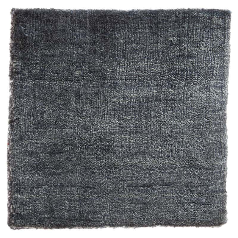 Bamboo Silk Hand-Loomed Solid Neutral Blue Tonal Rug in Stock For Sale ...