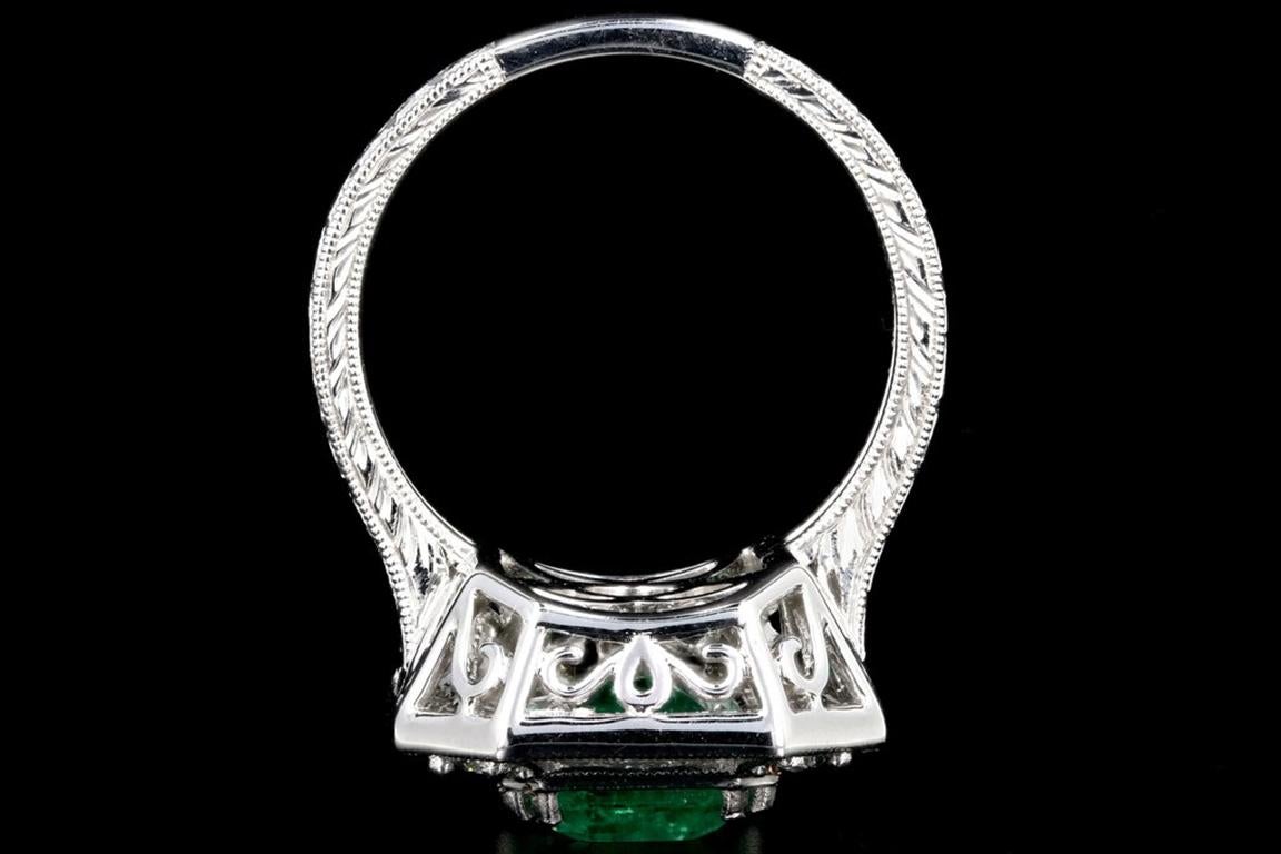 Modern New 2.89CT Columbian Emerald and Diamond Ring GIA Certified In Excellent Condition In Cape May, NJ