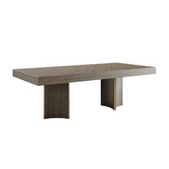 Moderner New Yorker Ausziehtisch aus Holz mit Messingakzenten