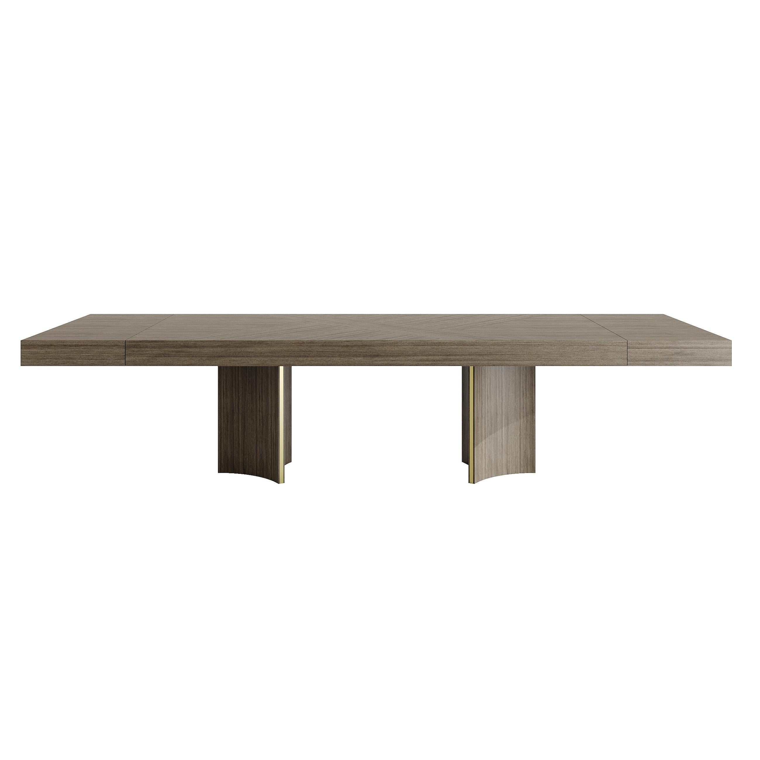 Modern New York Extendable Table in Wood with Brass Accents en Nuevo estado para la venta en Frazão, Porto