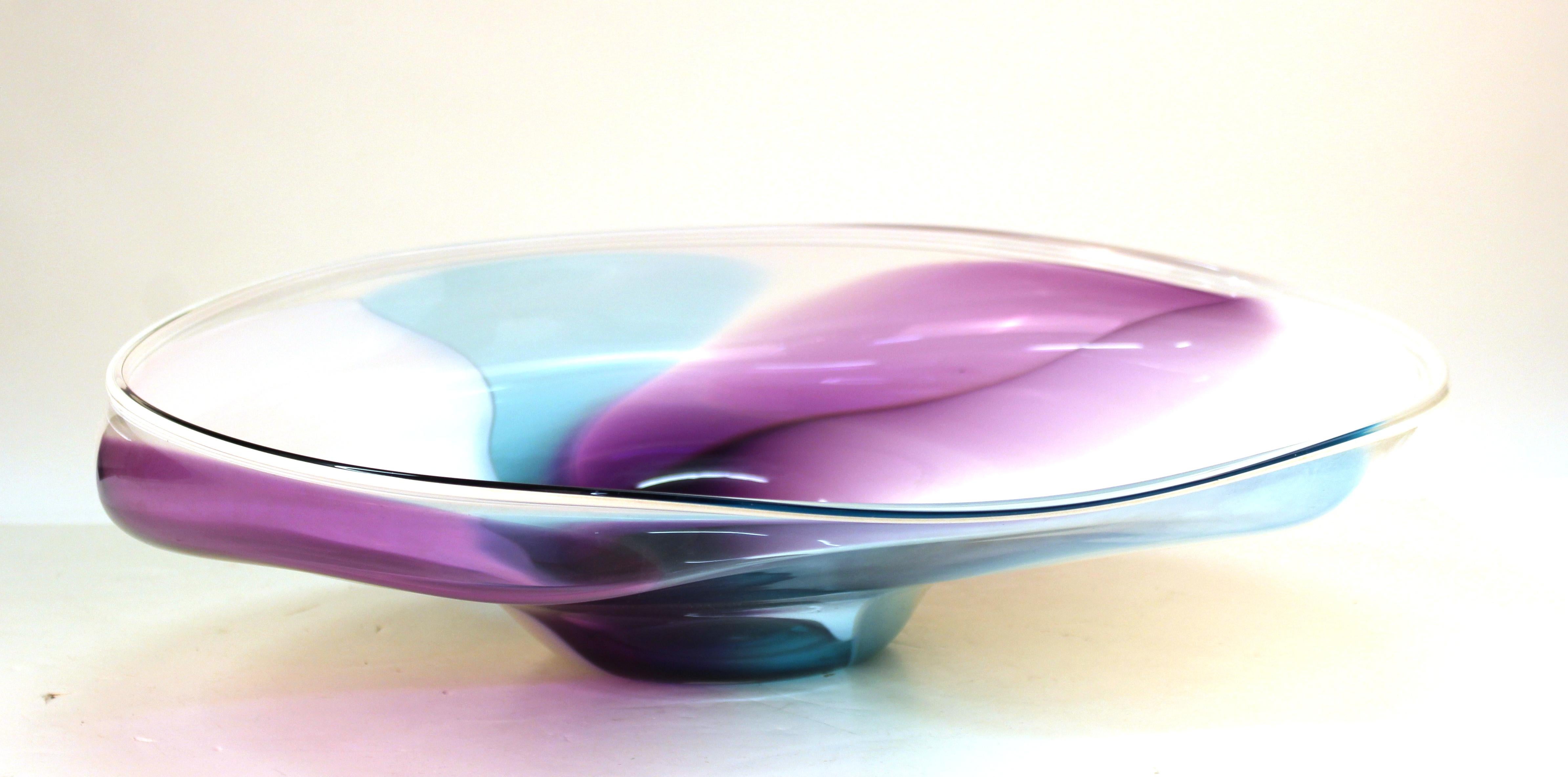 American Modern Nicholson Studio Art Glass 'Wave' Bowl