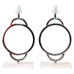 Modern Nickel & Marble Jamie Young Lamp