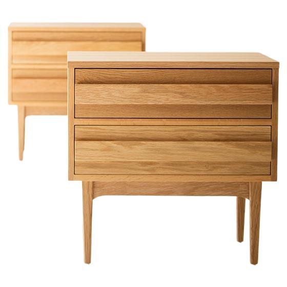 Modern Nightstand in White Oak For Sale