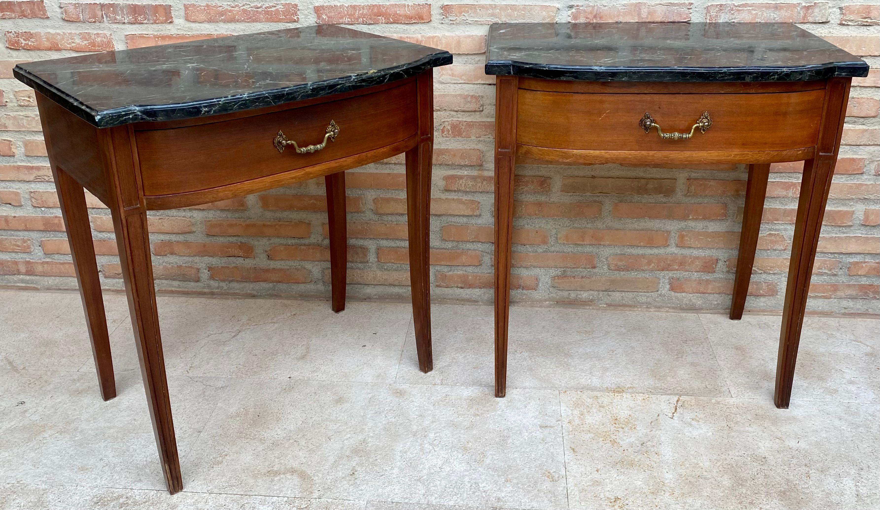 Modern Nightstands with Grey Marble Top, 1940, Set of 2 For Sale 2