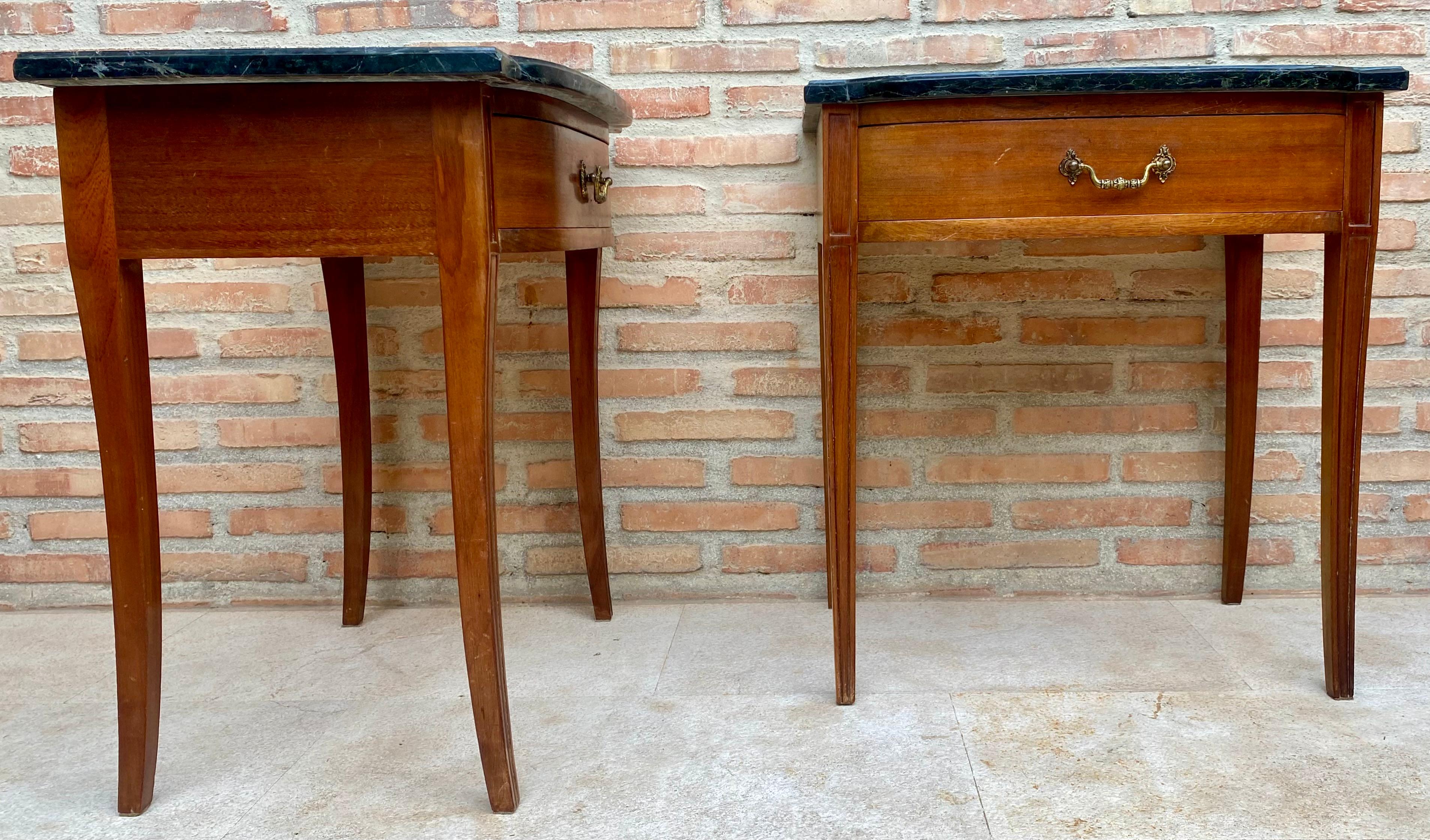 Modern Nightstands with Grey Marble Top, 1940, Set of 2 For Sale 3