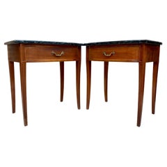 Tables de nuit modernes avec plateau en marbre gris, 1940, lot de 2