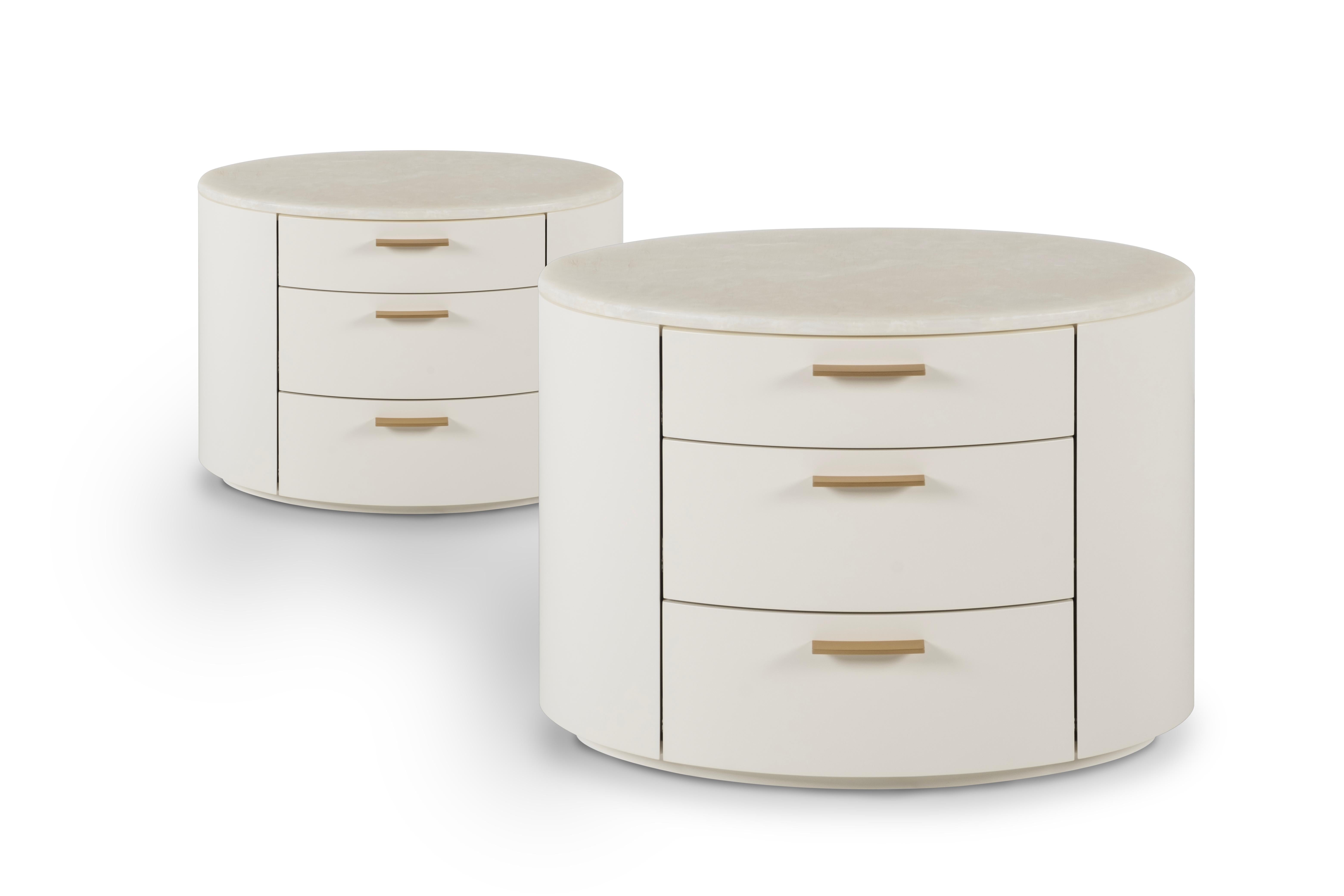 Moderno Comodini moderni Nilo Set/2 Onice fatti a mano Portogallo Greenapple in vendita