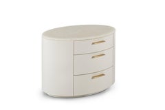 Modern Nilo Bedside Table, White Onyx, Handmade in Portugal by Greenapple