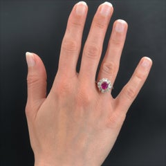 Modern No Heat Pink Sapphire Pear-Cut Diamond 18 Karat White Gold Cluster Ring