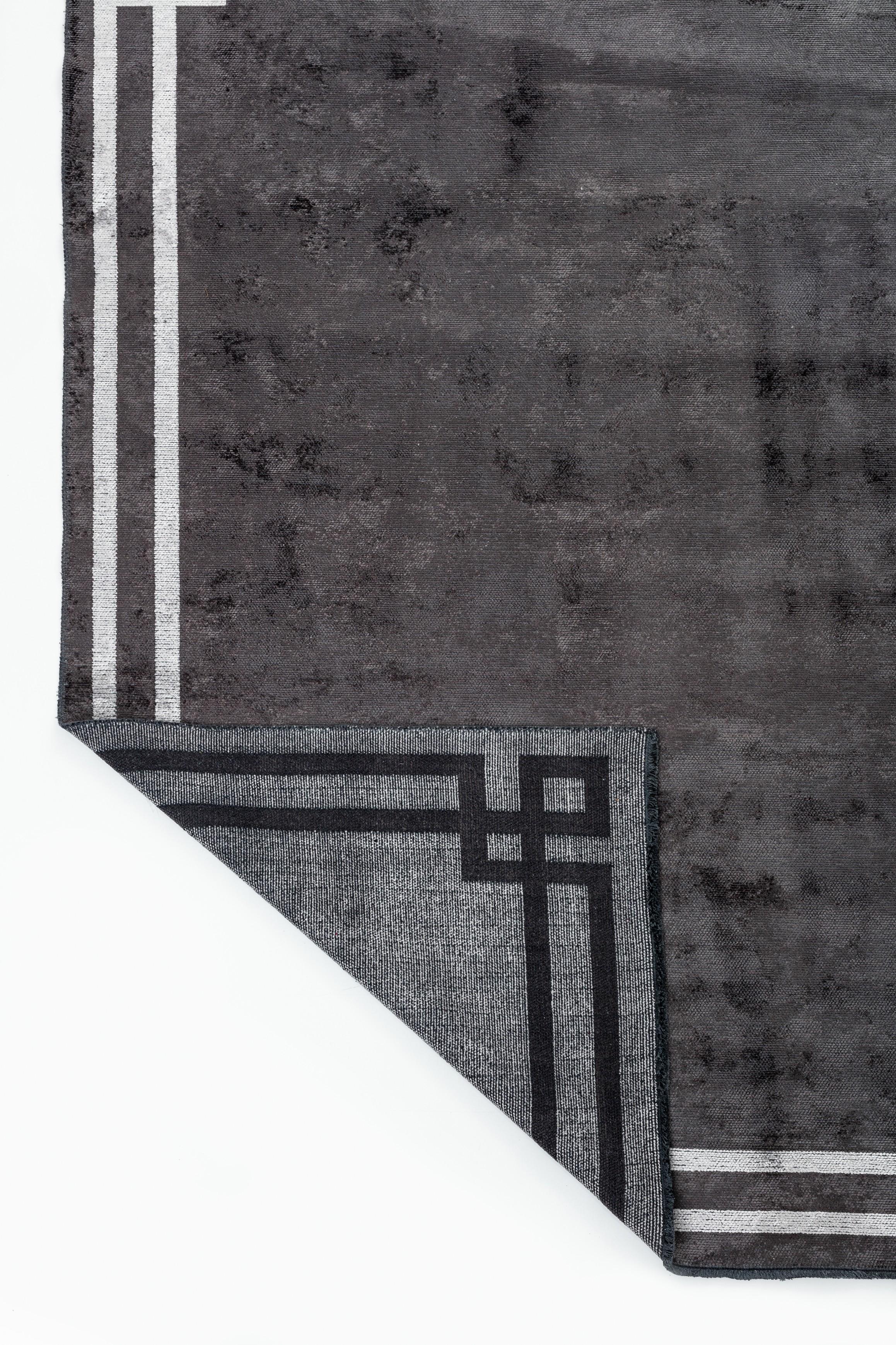 Im Angebot: Modern No Pattern Solid Color Luxury Area Rug,  (Grau) 3