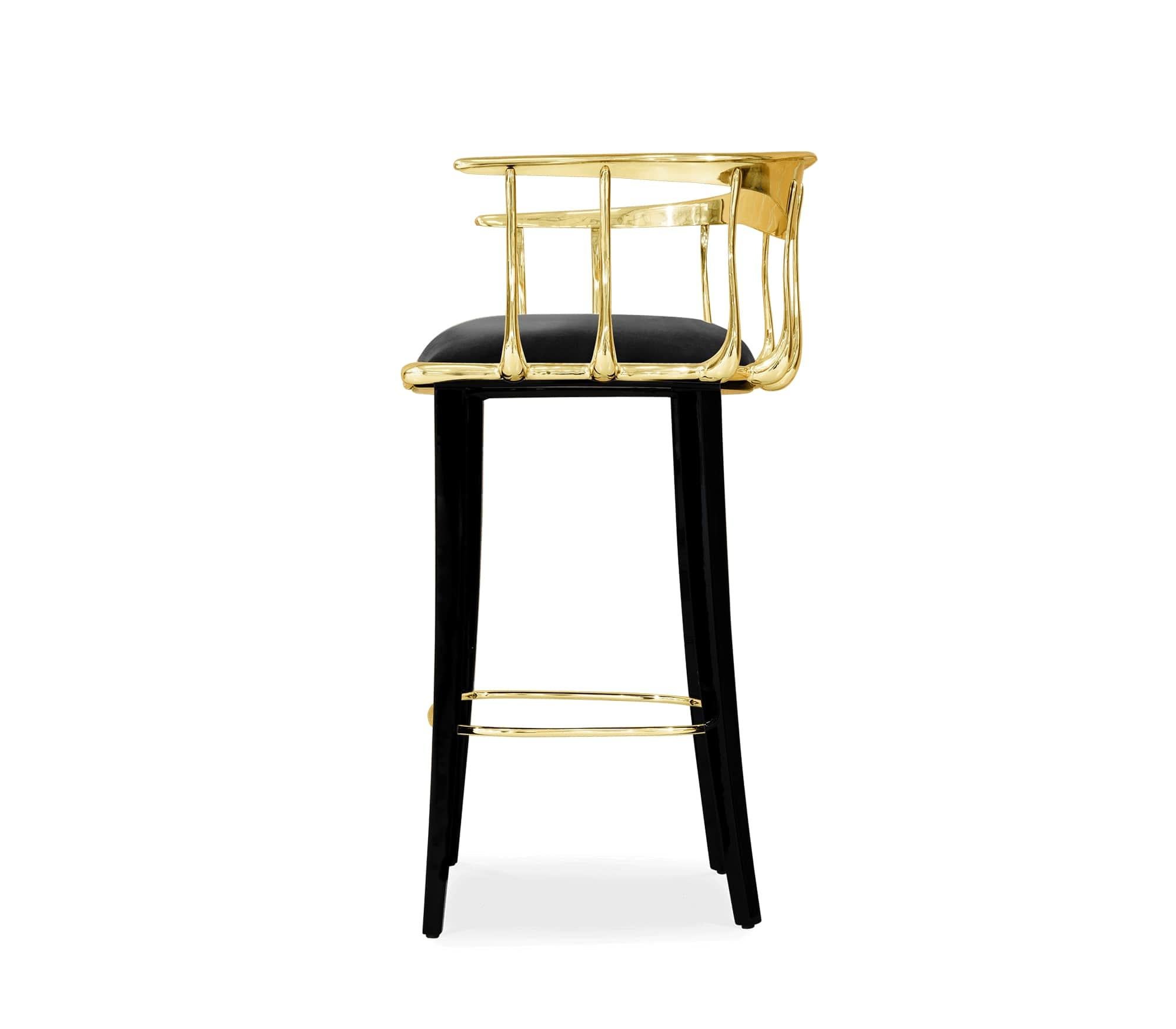 The Nº11 BAR STOOL takes the cue from key figures of the surrealist movement such as Salvador Dali and René Magritte and turns their work into a subtle art furniture piece.
This elegant bar chair features a large bow back rail that’s held by