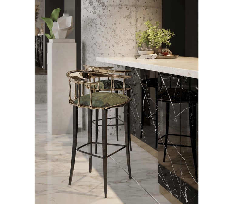 Modern Nº11 Bar Stool in Solid Brass by Boca do Lobo For Sale at 1stDibs