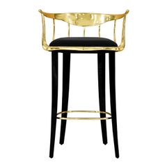 Modern Nº11 Bar Stool in Solid Brass by Boca do Lobo