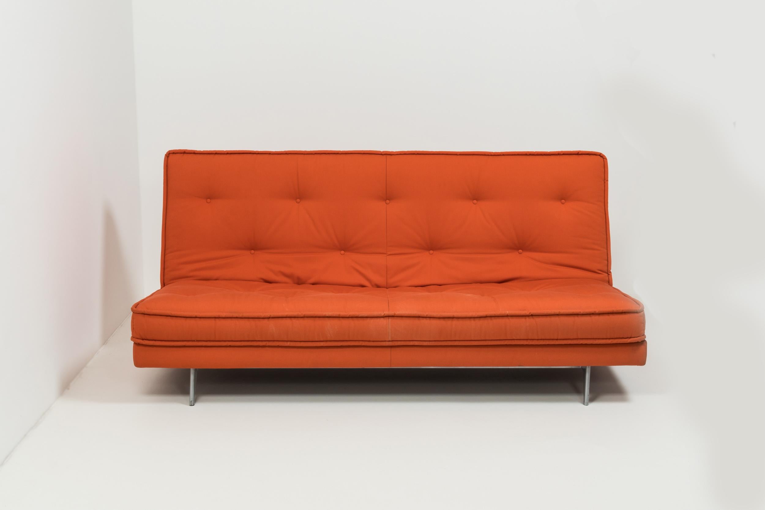 French Modern Nomade Express Red Three-Seat Sofa Bed by Didier Gomez for Linge Roset