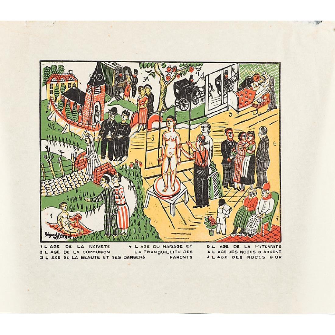 20ième siècle Impression sur bois moderne d'Europe du Nord Sept Sacraments d'Edgard Tytgat, 1935 en vente
