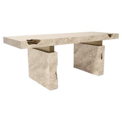 Modern Nougat Light Emperador Marble Desk IV by Caffe Latte