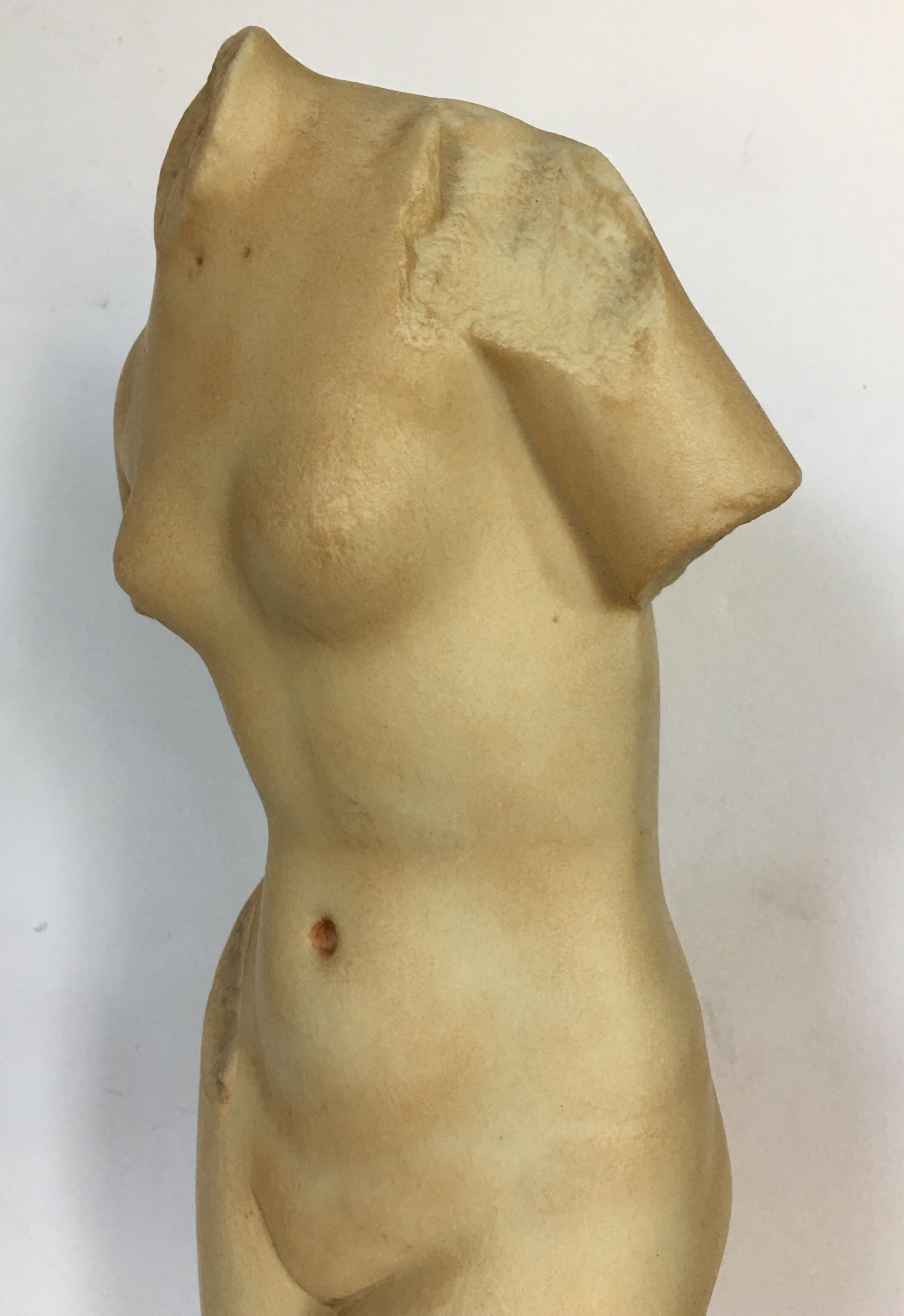 Brass Modern Nude Female Figure Torso Bust Sculpture, Modern Museum of Art