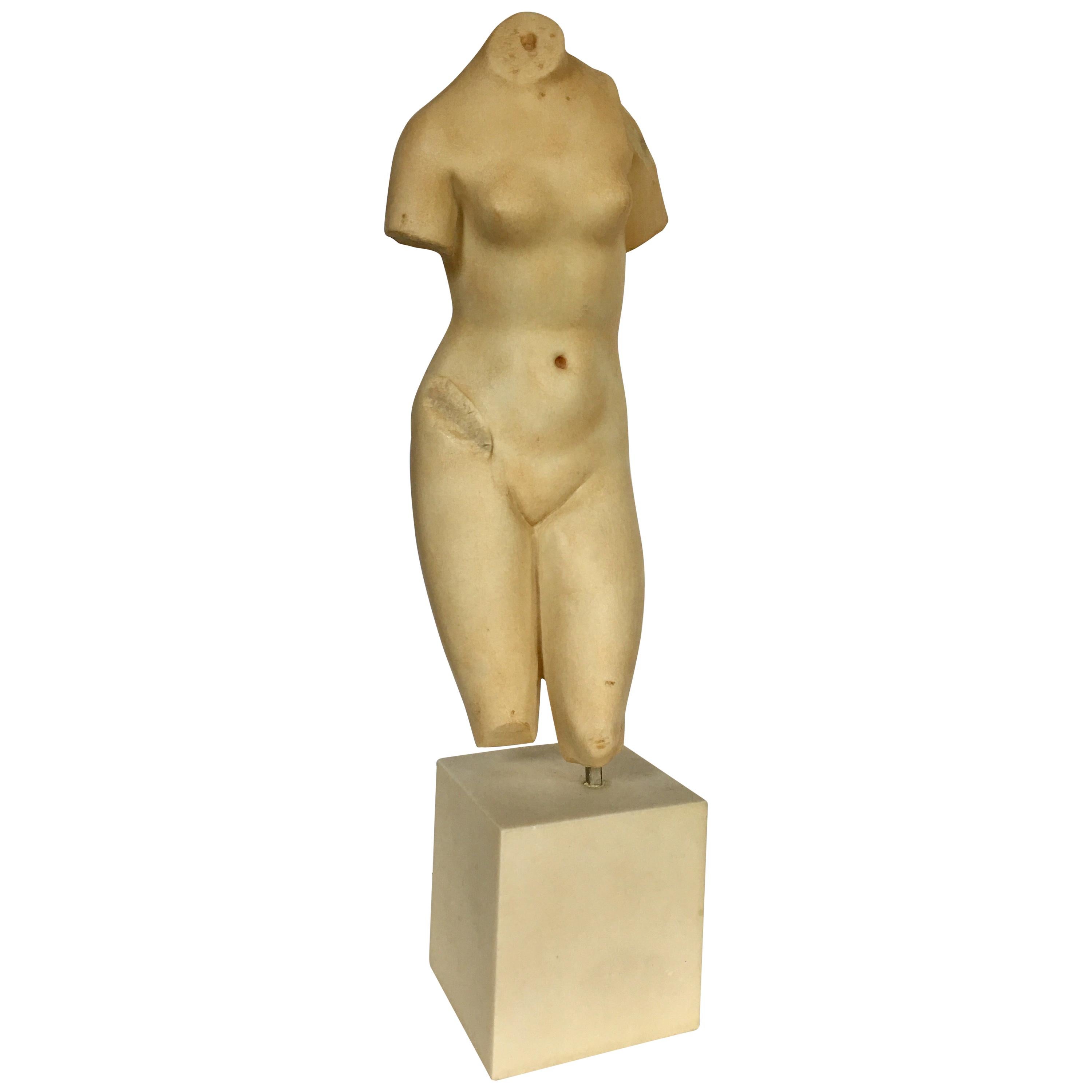 Modern Nude Female Figure Torso Bust Sculpture, Modern Museum of Art