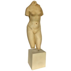 Vintage Modern Nude Female Figure Torso Bust Sculpture, Modern Museum of Art
