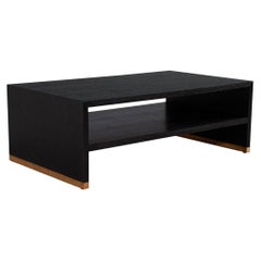Modern Oak 2 Tier Black Coffee Table
