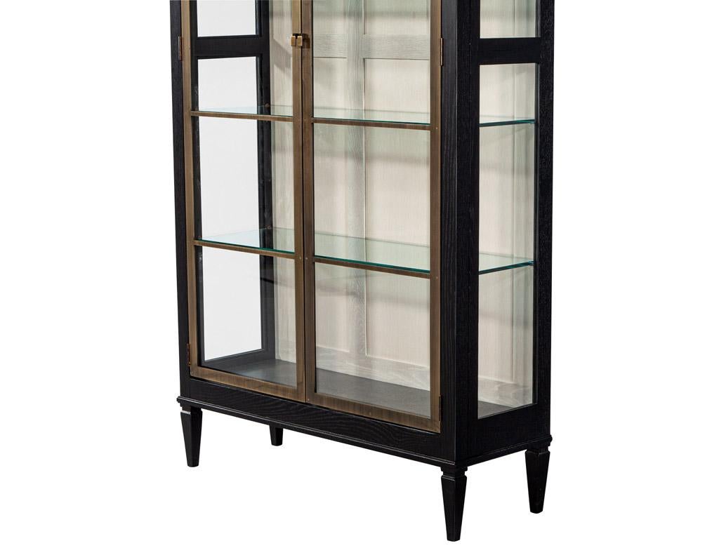 Mobile libreria moderno in Oak e ottone in vendita 1