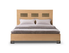 Modern Oak and Bronze Bed Designed by award winning designer, Greg Sheres.