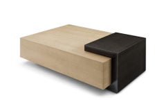 Modern Oak and Bronze Cocktail table designed by Greg Sheres; "Cadiz". In Stock