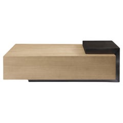 Modern Oak and Bronze Cocktail table designed by Greg Sheres; "Cadiz". In Stock