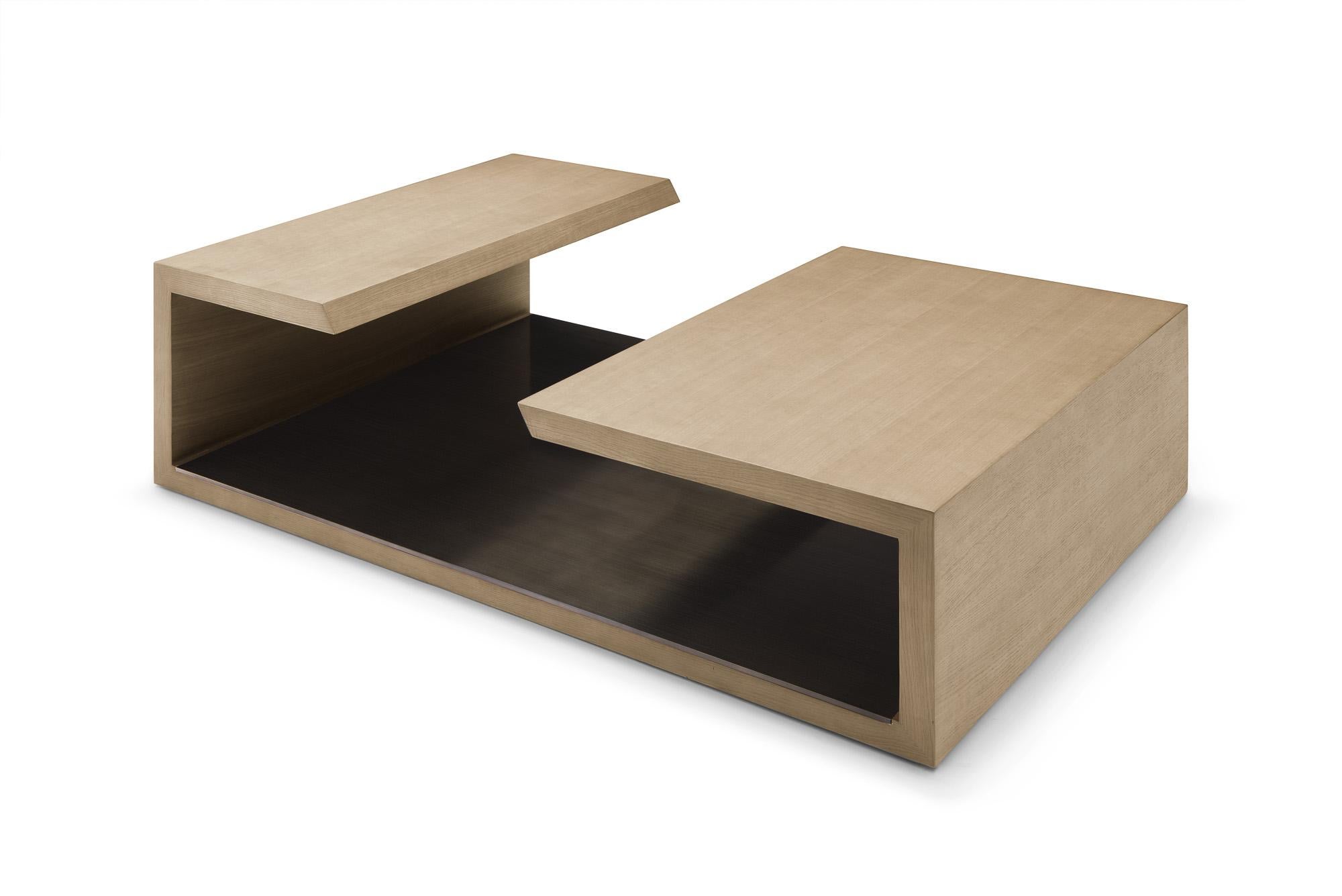 Tavolo da cocktail moderno in Oak e Bronzo disegnato da Greg Sheres; 
