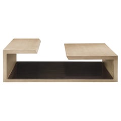 Mesa de cóctel moderna de roble y bronce diseñada por Greg Sheres; "Sevilla". En stock