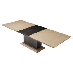 Tavolo da pranzo allungabile moderno in Oak e bronzo progettato da Greg Sheres in stock.