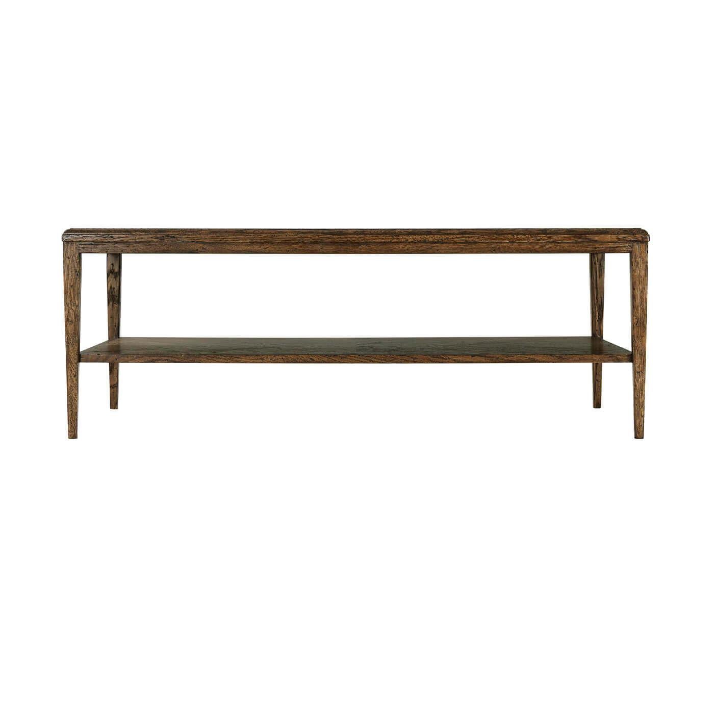 Modern Oak Coffee Table - Dark Finish In New Condition For Sale In Westwood, NJ