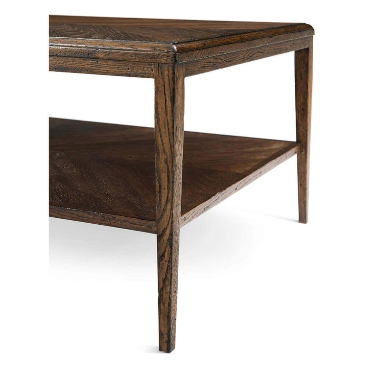 Modern Oak Coffee Table Dark Finish For Sale at 1stDibs