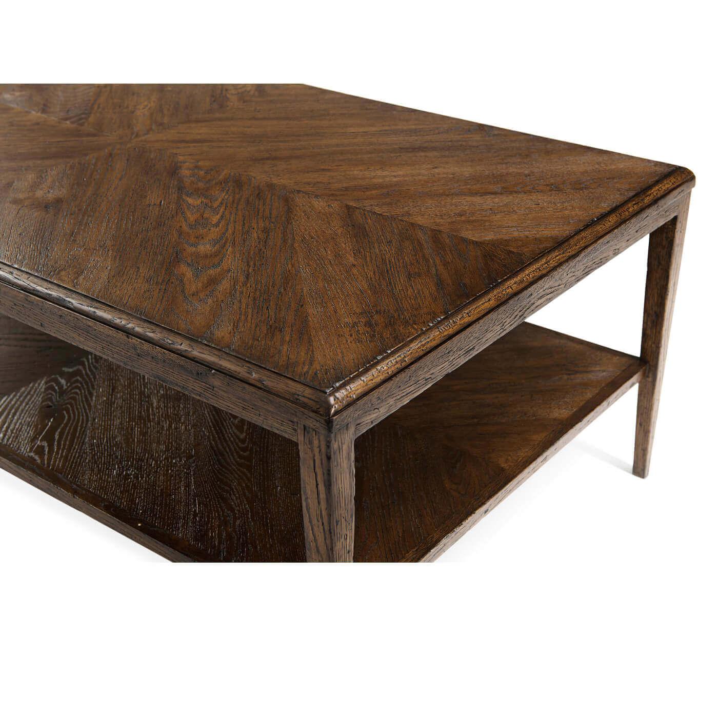 Modern Oak Coffee Table - Dark Finish For Sale 2