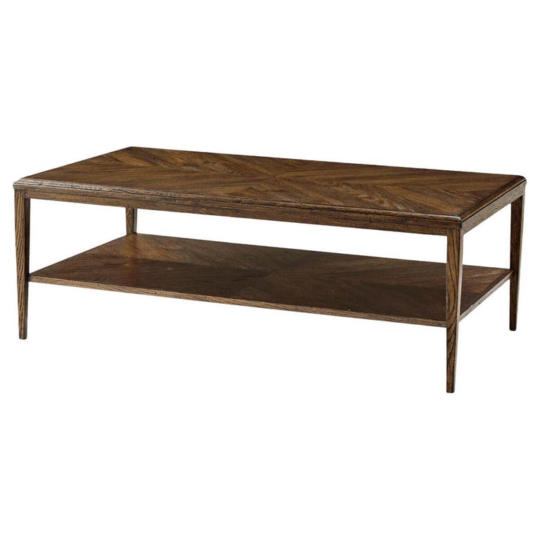 Modern Oak Coffee Table Dark Finish For Sale at 1stDibs
