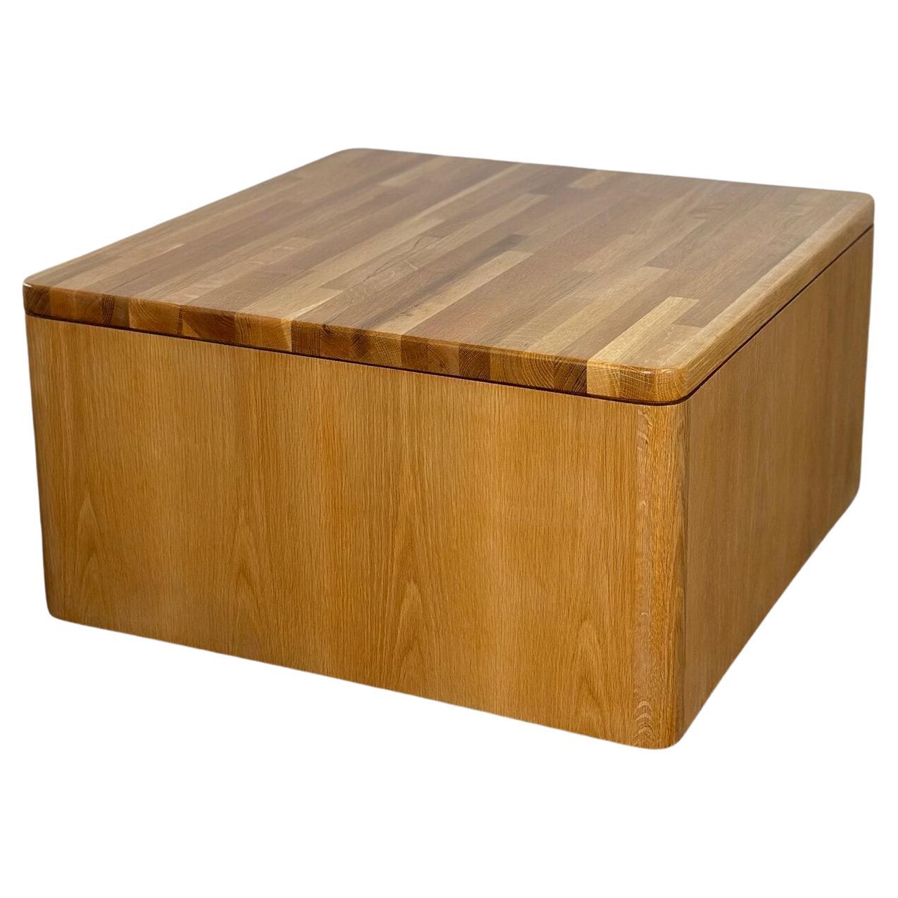 Modern Oak Coffee Table with Rounded Corners For Sale