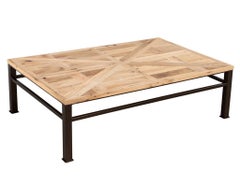 Modern Oak Coffee Table with Black Metal Frame by Ellen Degeneres Wess Table