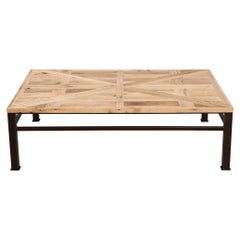 Modern Oak Dining Table with Black Metal Frame by Ellen Degeneres Wess Table