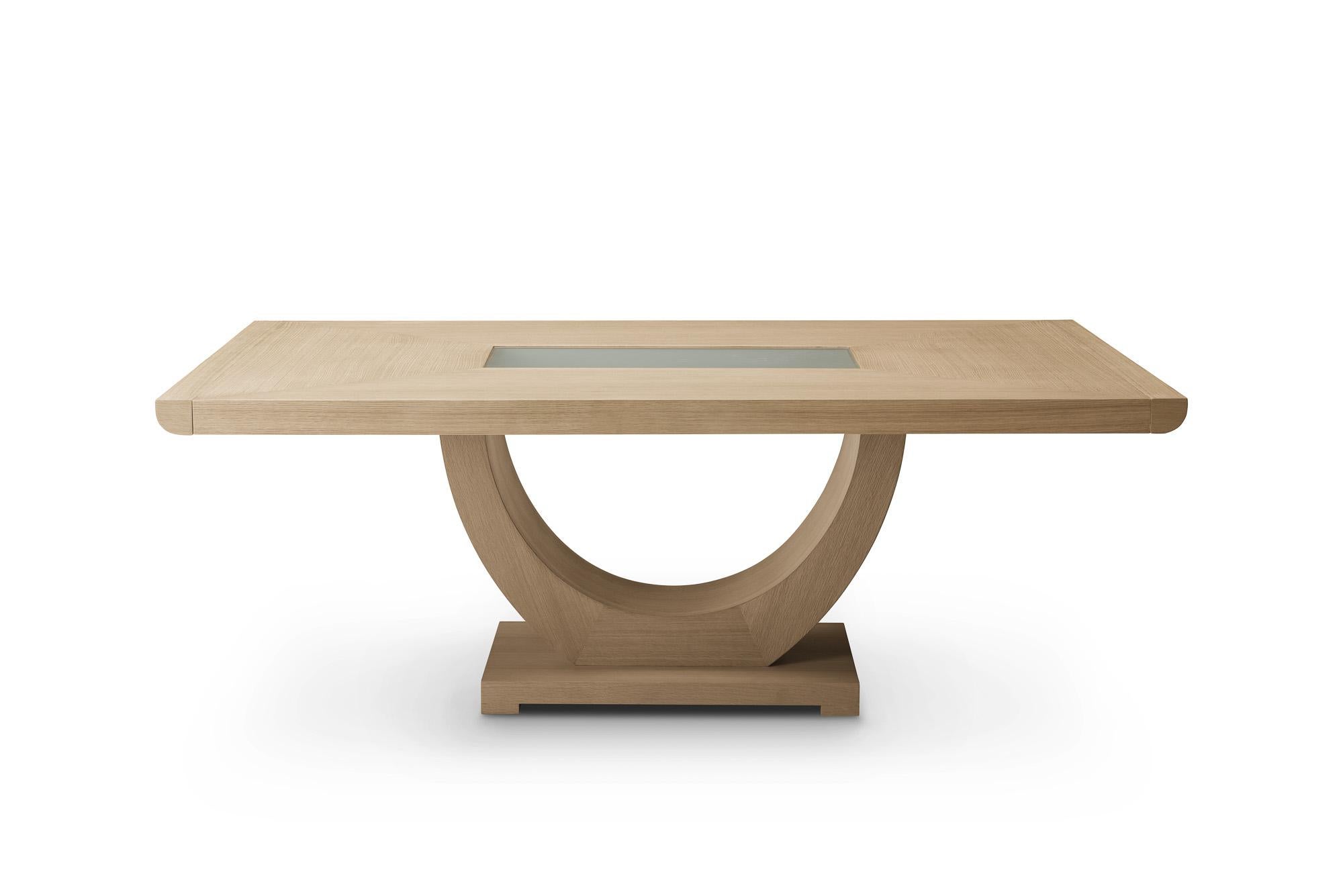 Contemporary Modern Oak Extension Dining Table Designed by Greg Sheres, In Stock For Sale
