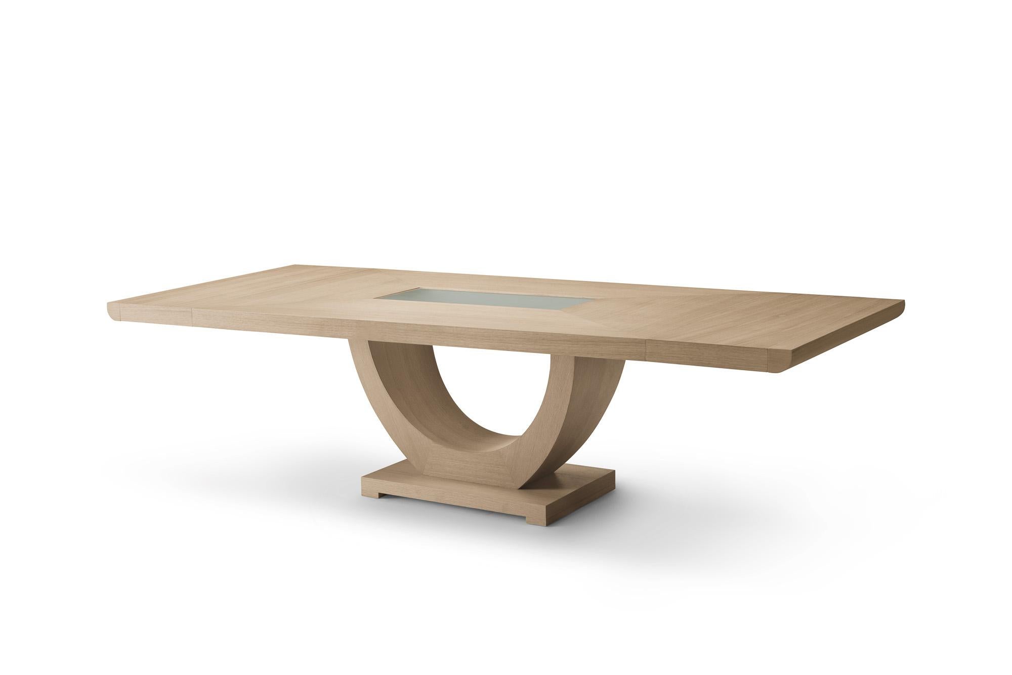 Modern Oak Extension Dining Table Designed by Greg Sheres, In Stock For Sale 1