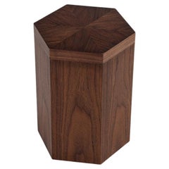 Modern Oak Hexagonal Accent Table