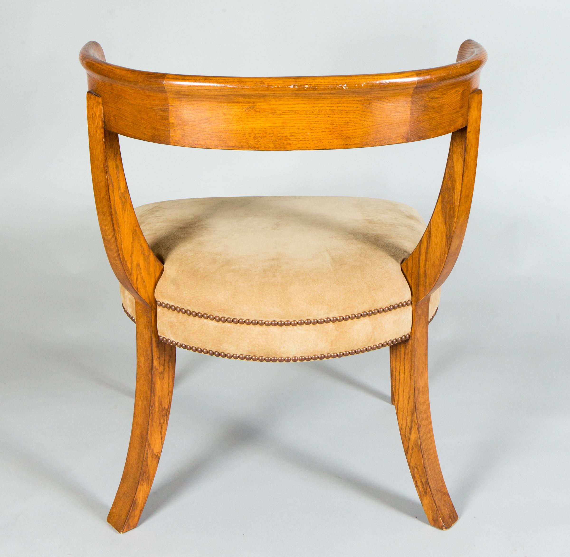 American Modern Oak Klismos Chair For Sale