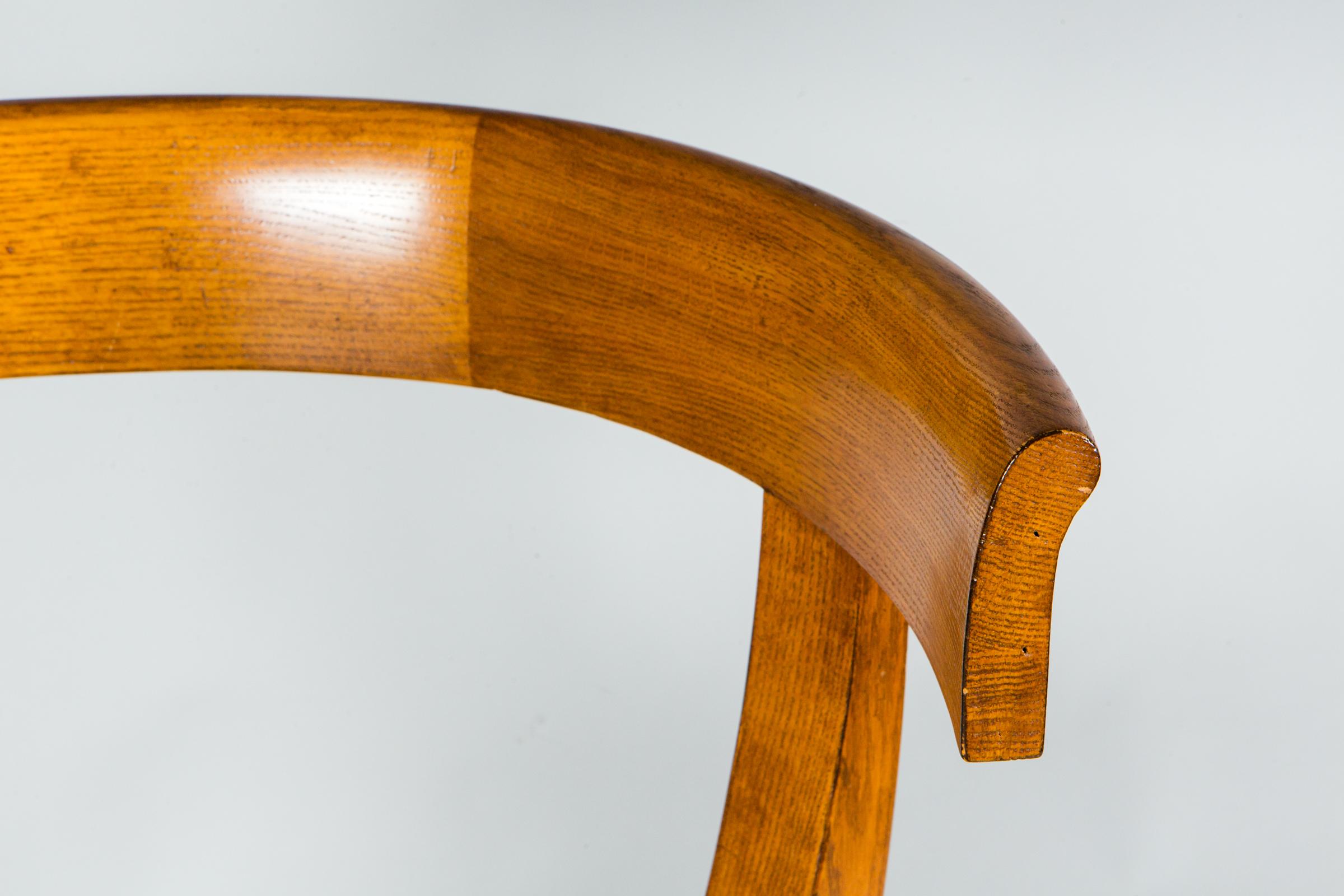 20th Century Modern Oak Klismos Chair For Sale