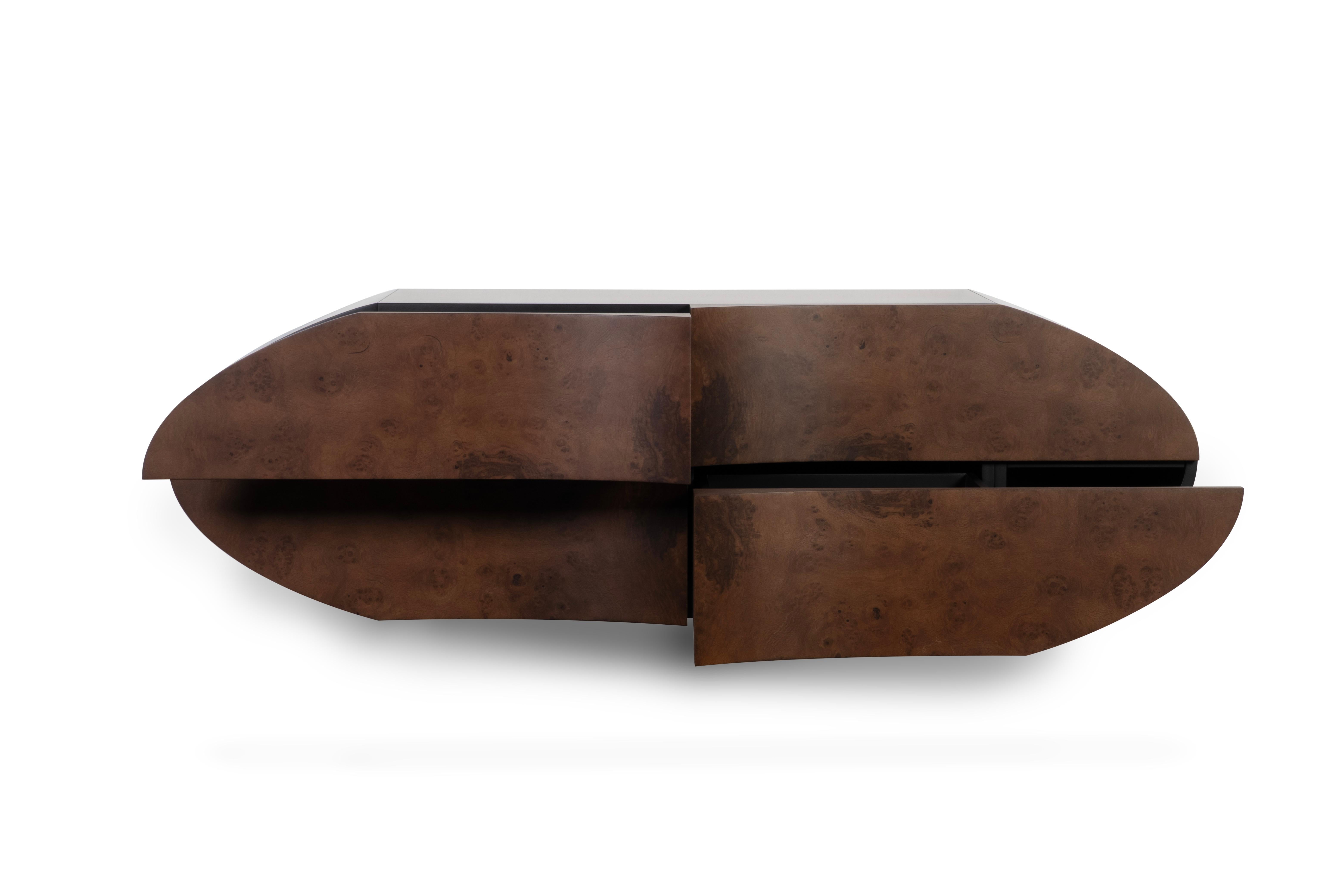 Mid-Century Modern Beans Sideboard, Walnut Root, Handmade Portugal Greenapple In New Condition For Sale In Lisboa, PT