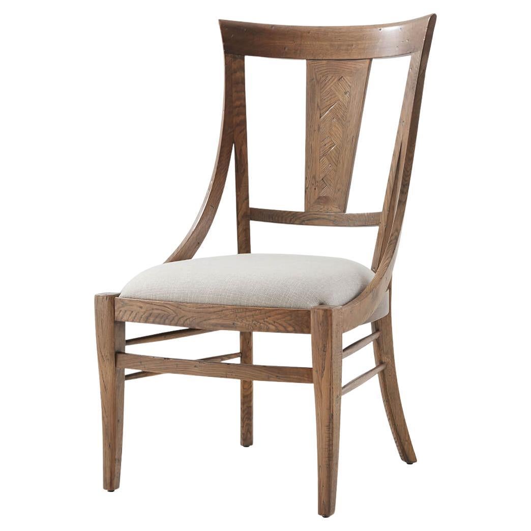 Modern Oak Scoop Back Dining Chair For Sale