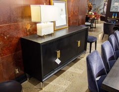 Modern Oak Sideboard Credenza with Acrylic Legs