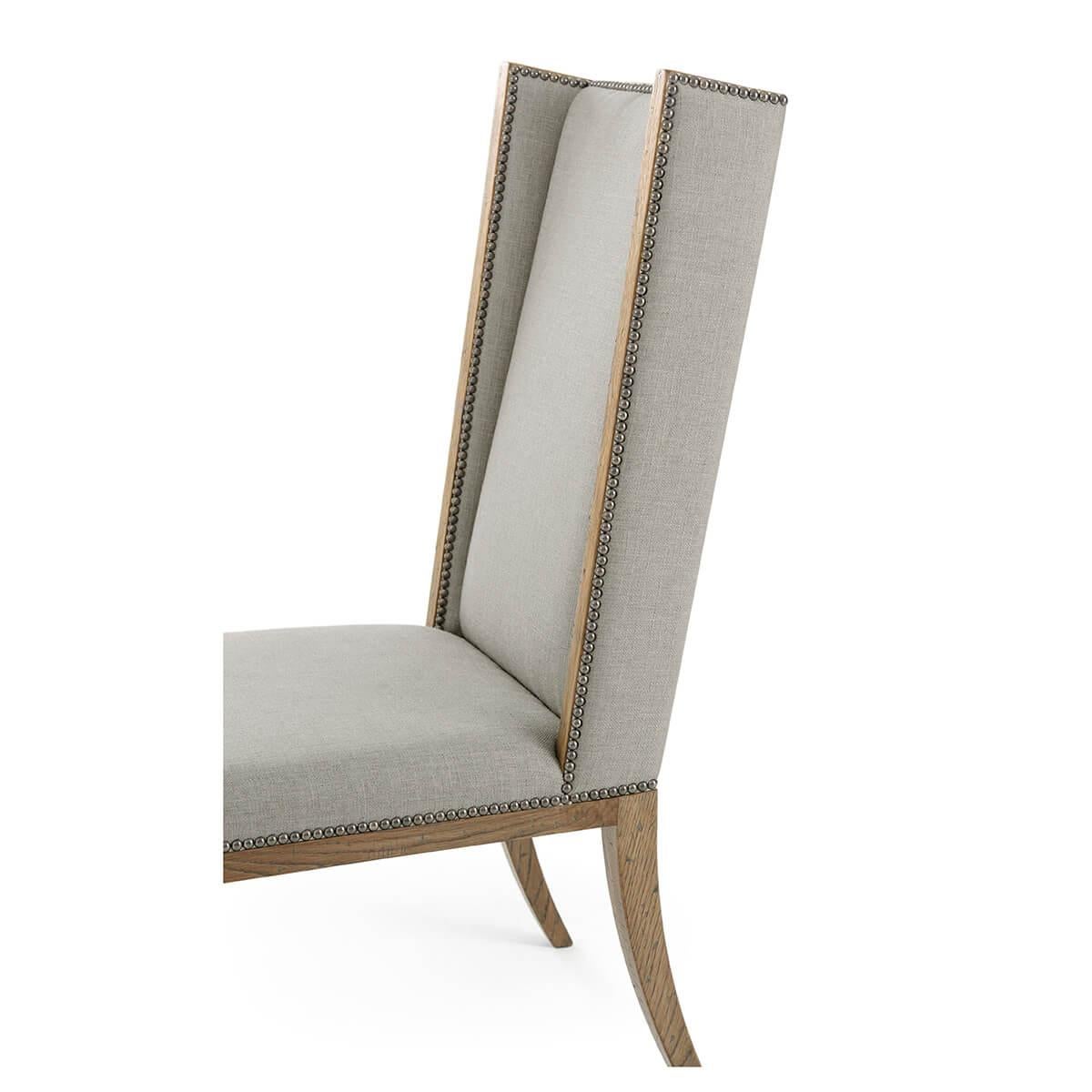 Modern Oak Upholstered Dining Chair In New Condition For Sale In Westwood, NJ